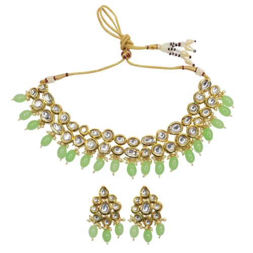Indian Jewelry Choker Necklace Set Green