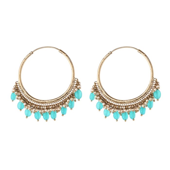 Indian Jewelry Gold Hoop Earrings