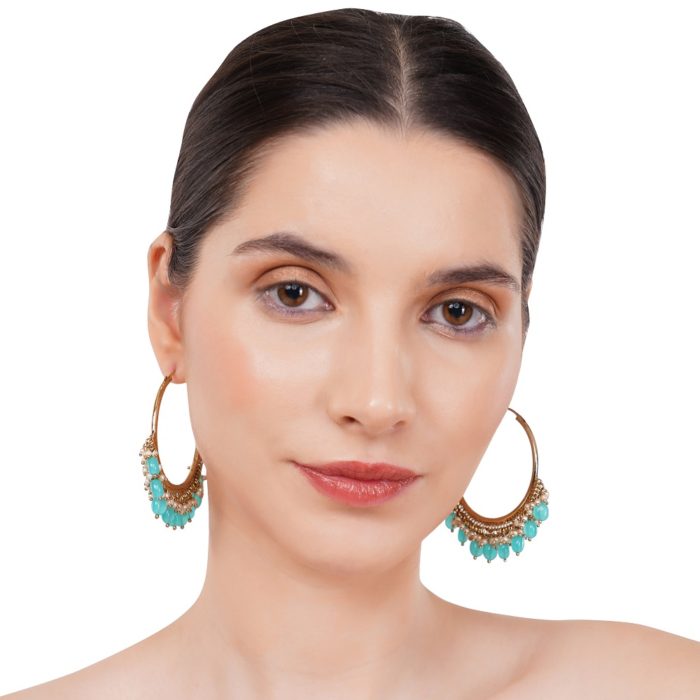 Indian Jewelry Gold Hoop Earrings