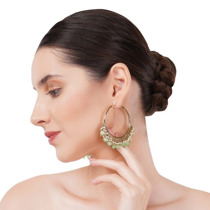 Indian Jewelry Gold Hoop Earrings