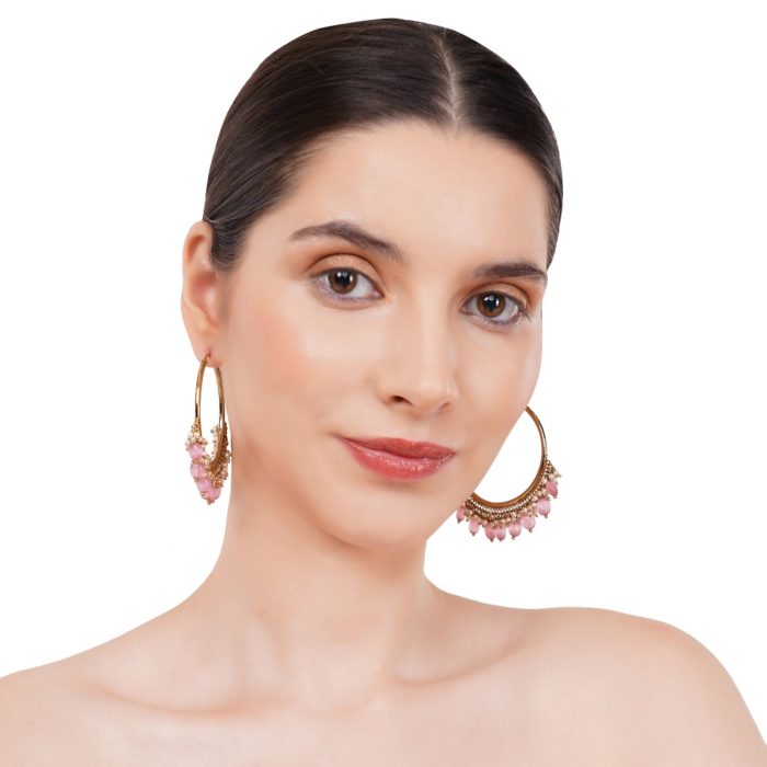 Indian Jewelry Gold Hoop Earrings